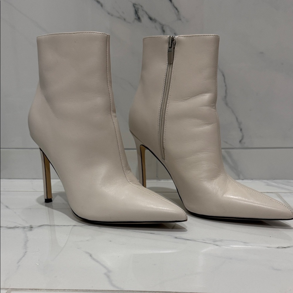 Nine West Elegant Cream Ankle Boots